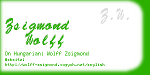 zsigmond wolff business card